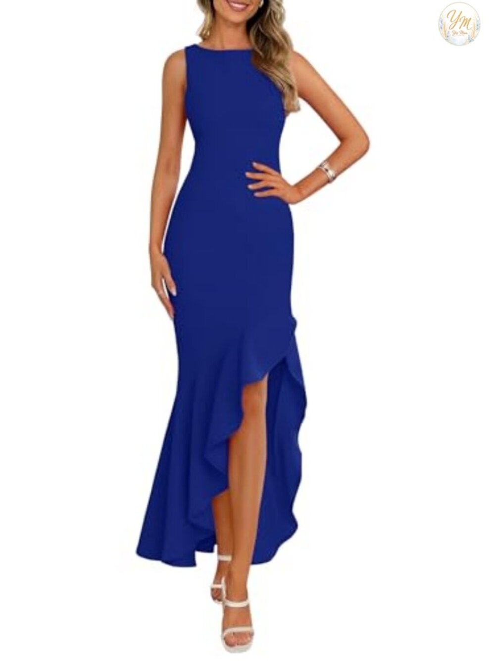 Women Mermaid Maxi Dress Sleeveless Ruffle Formal Wedding Guest Cocktail